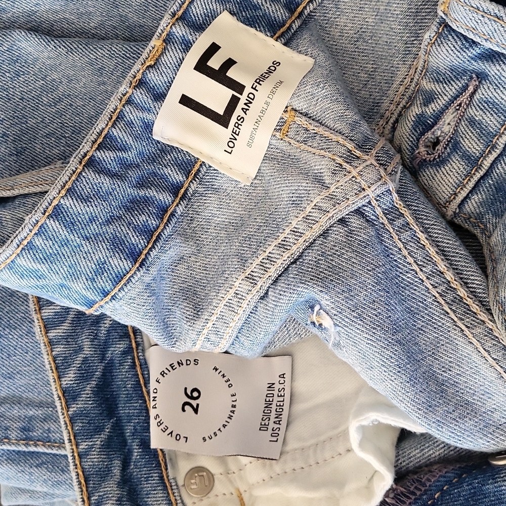 NWT Lovers + Friends Reece High Waist Straight Leg Jeans Rigid Slim Women's 26 - Picture 5 of 10